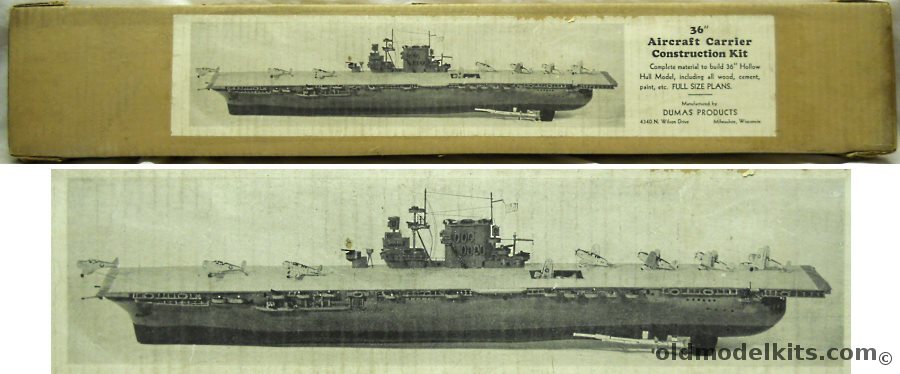 Dumas 1/290 Essex Class Aircraft Carrier 36 Inches Long plastic model kit